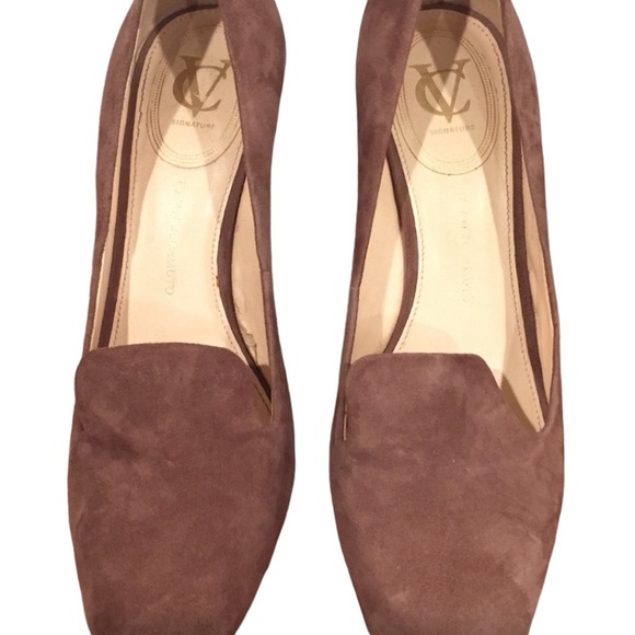 Vince Camuto Fadi Wedge Heels - Taupe Suede Leather, Size 9 - Picture 3 of 3